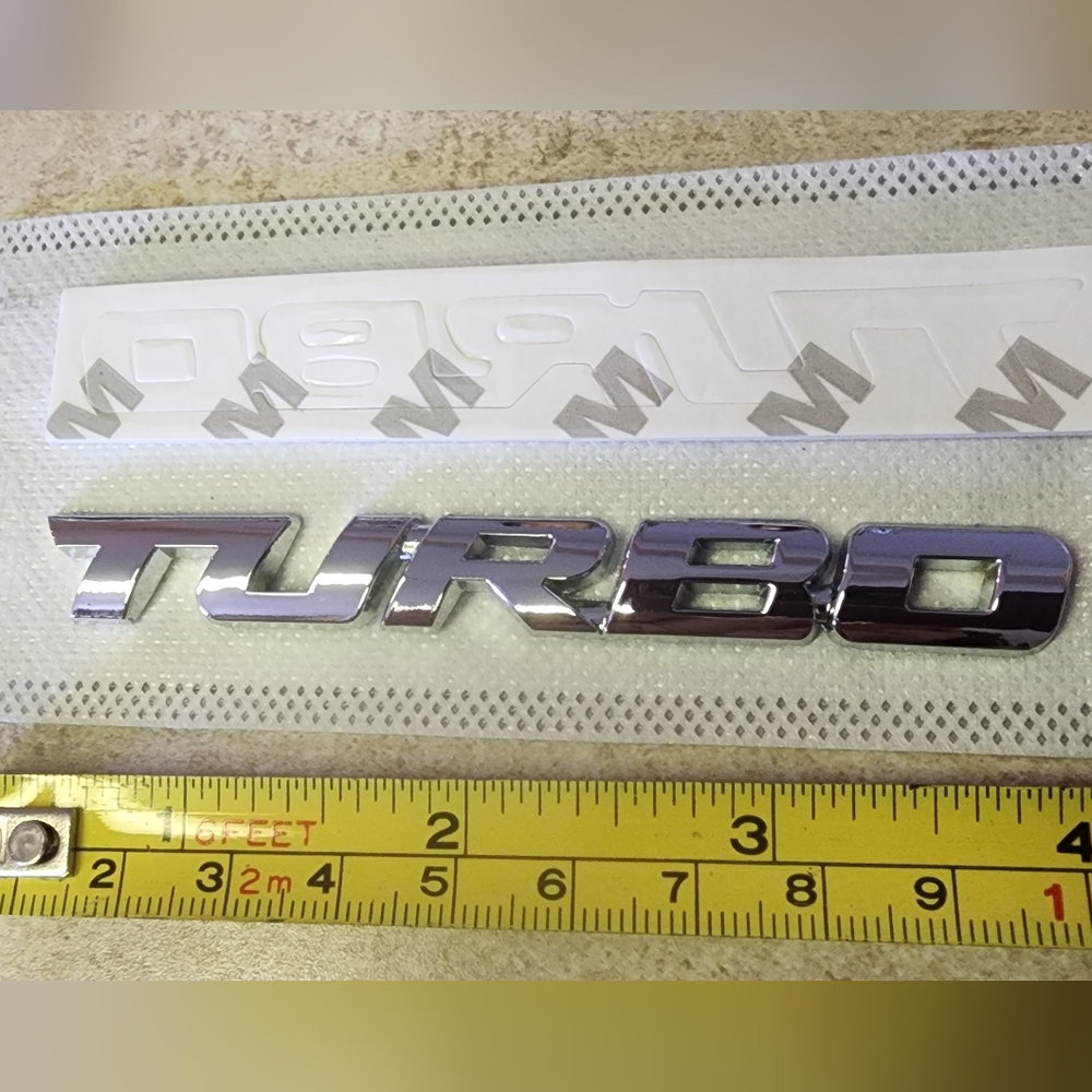 Turbo Badge Emblem.  Adhesive Backing.  SHIPPING AVAILABLE